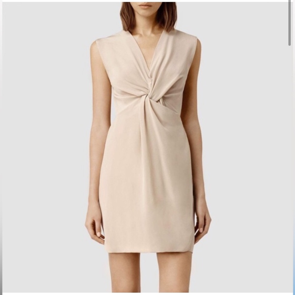 All Saints Salma Dusty Pink Silk Dress Size US 4